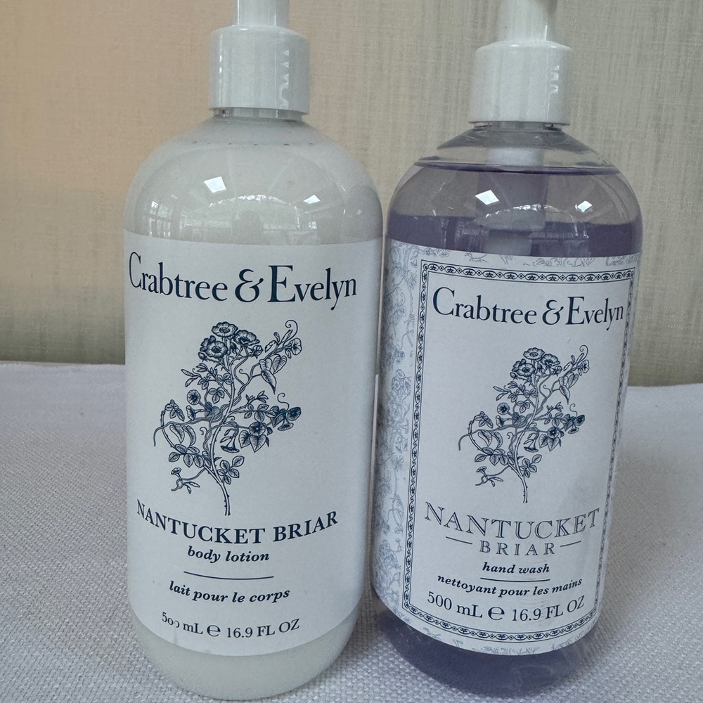 Crabtree & Evelyn NANTUCKET BRIAR  bath & shower gel and body lotion 16.9 oz
